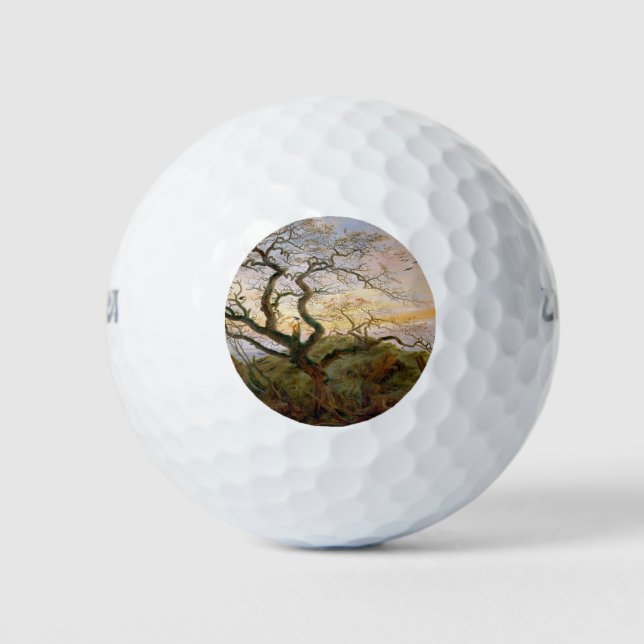 The Tree of Crows (by Caspar David Friedrich) Golf Balls (Front)