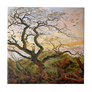 The Tree of Crows by Caspar David Friedrich Tile