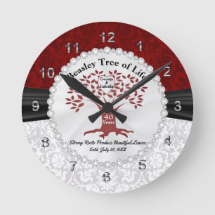 The Tree of Family Love - 40th Anniversary Round Clock