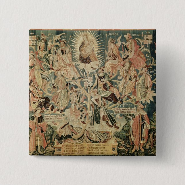 The Tree of Jesse 2 Inch Square Button (Front)