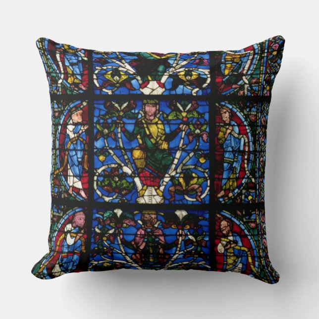 The Tree of Jesse, lancet window in the west facad Throw Pillow (Front)