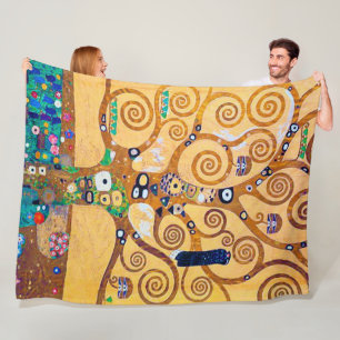 The Tree of Life (detail), Klimt Fleece Blanket