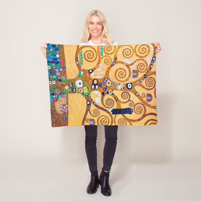 The Tree of Life (detail), Klimt Fleece Blanket (In Situ)