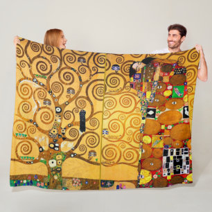 The Tree of Life (detail), Klimt Fleece Blanket
