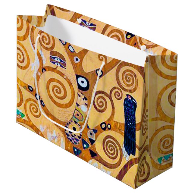 The Tree of Life (detail), Klimt Large Gift Bag (Front Angled)