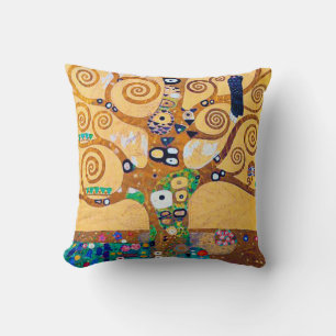 The Tree of Life (detail), Klimt Throw Pillow