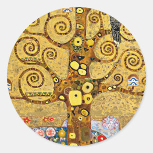 "The Tree of Life", Gustav Klimt Classic Round Sticker