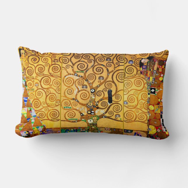 The Tree of Life, Gustav Klimt Lumbar Pillow (Front)