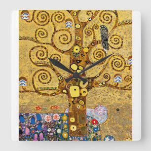 "The Tree of Life", Gustav Klimt Square Wall Clock