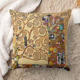 The Tree of Life Gustav Klimt Throw Pillow