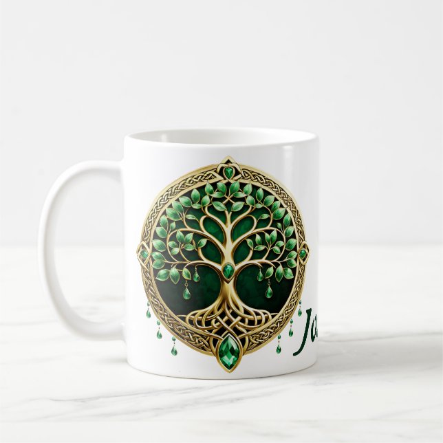 The tree of life with Celtic knots. Coffee Mug (Left)