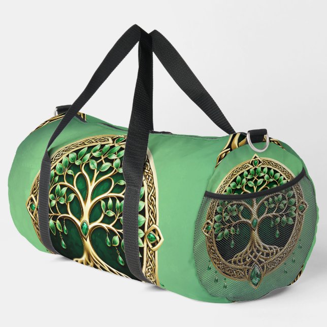 The tree of life with Celtic knots. Duffle Bag (Right Corner)