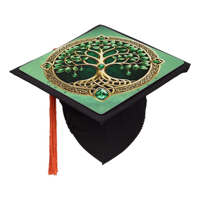 The tree of life with Celtic knots.  Graduation Cap Topper (Angled)