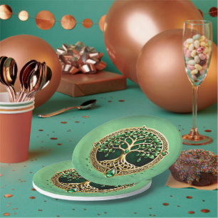 The tree of life with Celtic knots. Paper Plate