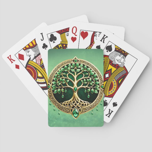 The tree of life with Celtic knots. Playing Cards (Back)