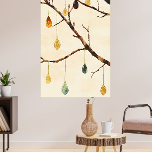 The tree with golden leaves is a popular wall  poster