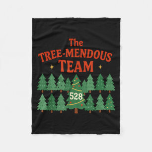 The Treemendous Team Funny Christmas Work  Fleece Blanket