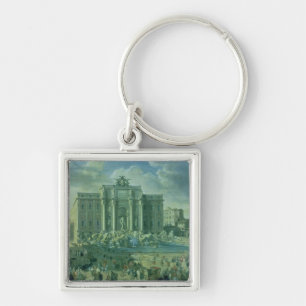 The Trevi Fountain in Rome, 1753-56 Keychain