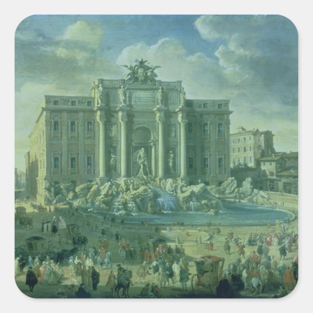 The Trevi Fountain in Rome, 1753-56 Square Sticker (Front)