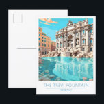 The Trevi Fountain Rome Italy Vintage Travel  Postcard<br><div class="desc">The Trevi Fountain Rome Italy Vintage Travel Painting Postcard</div>