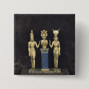 The Triad of Osorkon II, reign of Osorkon II 2 Inch Square Button