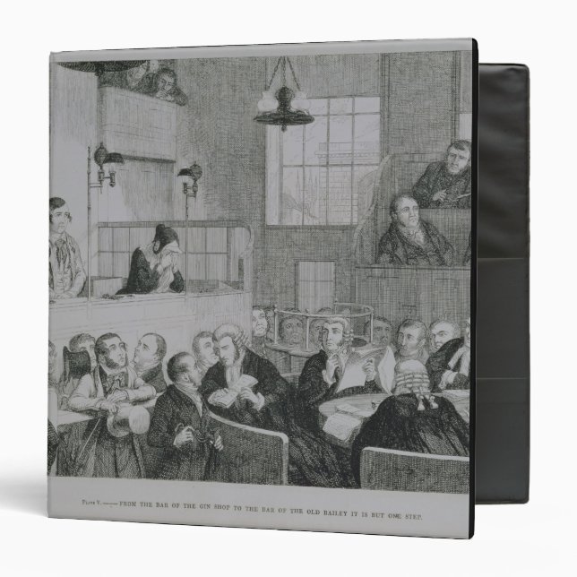 The Trial at the Old Bailey, plate 5 of 'The Drunk Binder (Front/Inside)