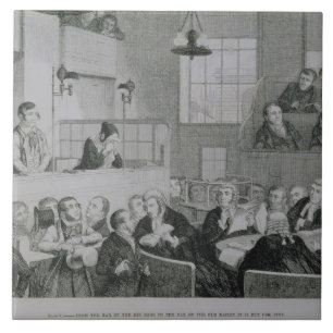 The Trial at the Old Bailey, plate 5 of 'The Drunk Tile
