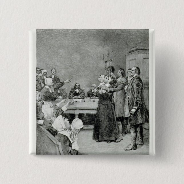 The Trial of a Witch 2 Inch Square Button (Front)