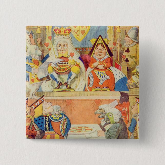 The Trial of the Knave of Hearts 2 Inch Square Button (Front)