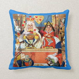 The Trial of the Knave of Hearts in Wonderland Throw Pillow