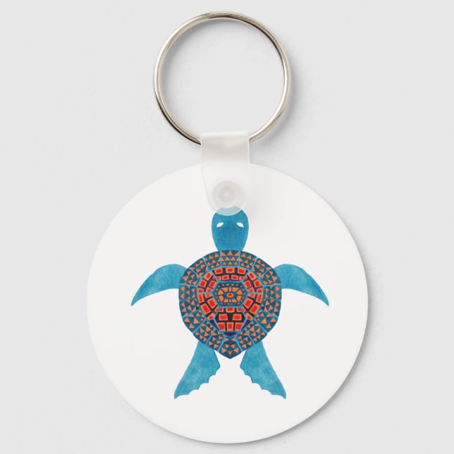 The Tribal Sea Turtle Keychain (Front)