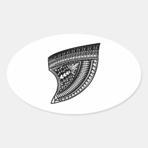 THE TRIBAL TOOTH OVAL STICKER