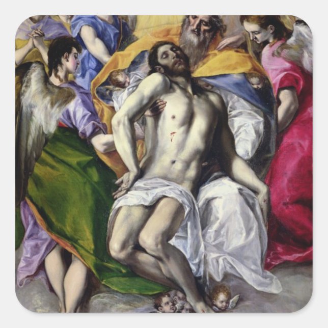 The Trinity, 1577-79 (oil on canvas) Square Sticker (Front)