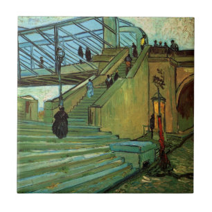 The Trinquetaille Bridge by Vincent van Gogh Tile