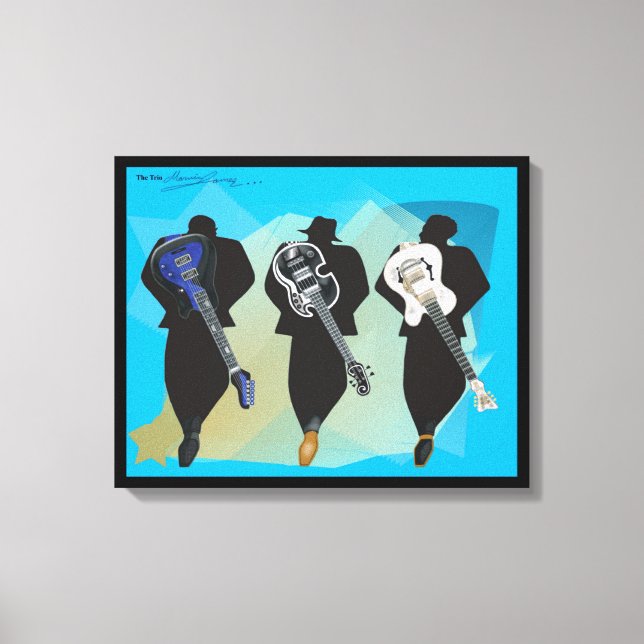 The Trio-Stretched Canvas Print-Black Background (Front)