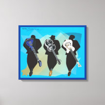 The Trio-Stretched Canvas Print-Blue Background