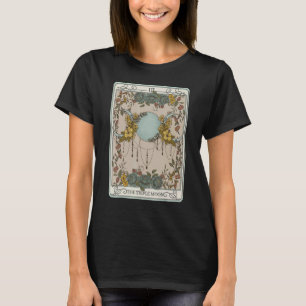 The Triple Moon Tarot Card Floral Crescent Moon Ae T-Shirt