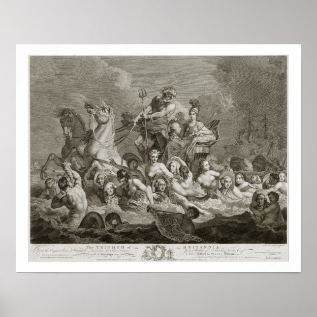 The Triumph of Britannia, c.1765 (engraving) Poster (Front)