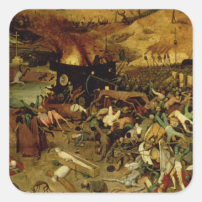 The Triumph of Death, c.1562 (oil on panel) Square Sticker (Front)
