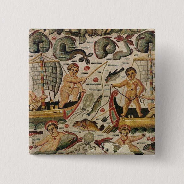The Triumph of Neptune and Amphitrite 2 Inch Square Button (Front)