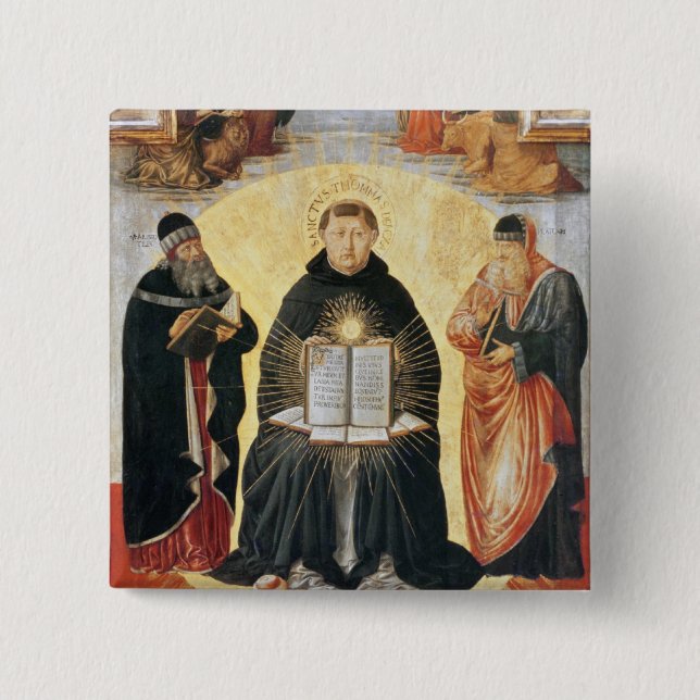 The Triumph of St. Thomas Aquinas 2 Inch Square Button (Front)