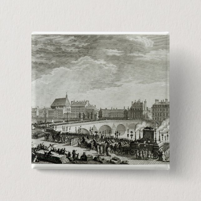 The Triumph of Voltaire 2 Inch Square Button (Front)