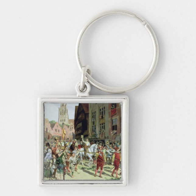 The Triumphal Arrival in Rotterdam Keychain (Front)