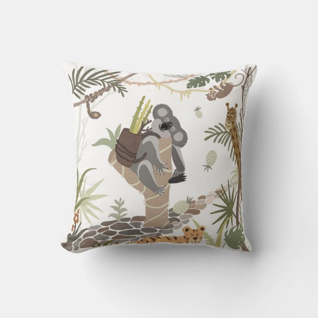 "The tropical animal koala" Throw Pillow (Front)