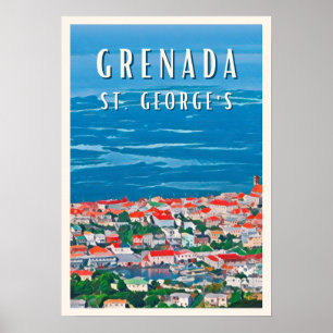 The tropical beauty of Granada in Saint George's Poster