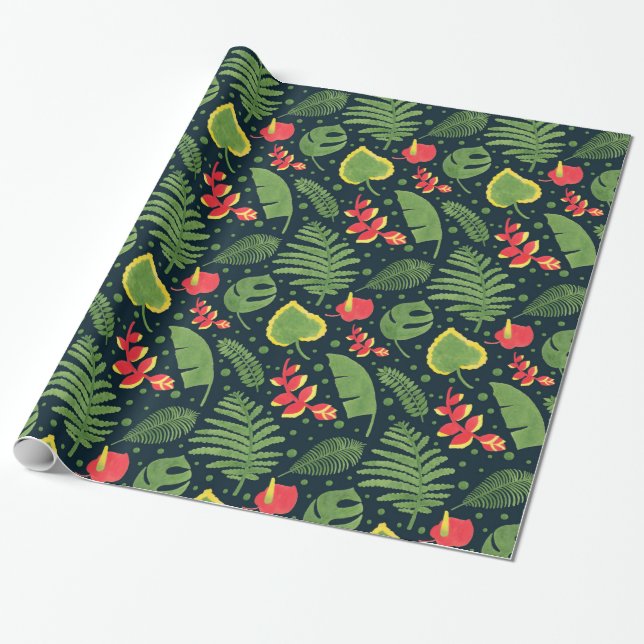 The Tropical Garden Wrapping Paper (Unrolled)