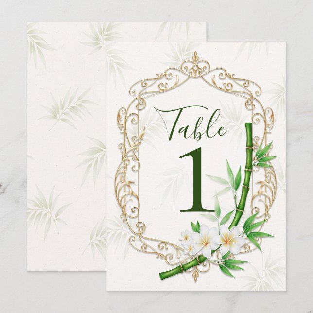 The Tropical Imperial Bamboo Garden Wedding  Invitation (Front/Back)
