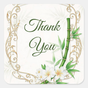 The Tropical Imperial Bamboo Garden Wedding Square Sticker