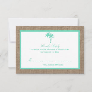 The Tropical Palm Tree Beach Wedding Collection RSVP Card