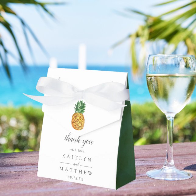 The Tropical Pineapple Wedding Collection Favor Box (Creator Uploaded)